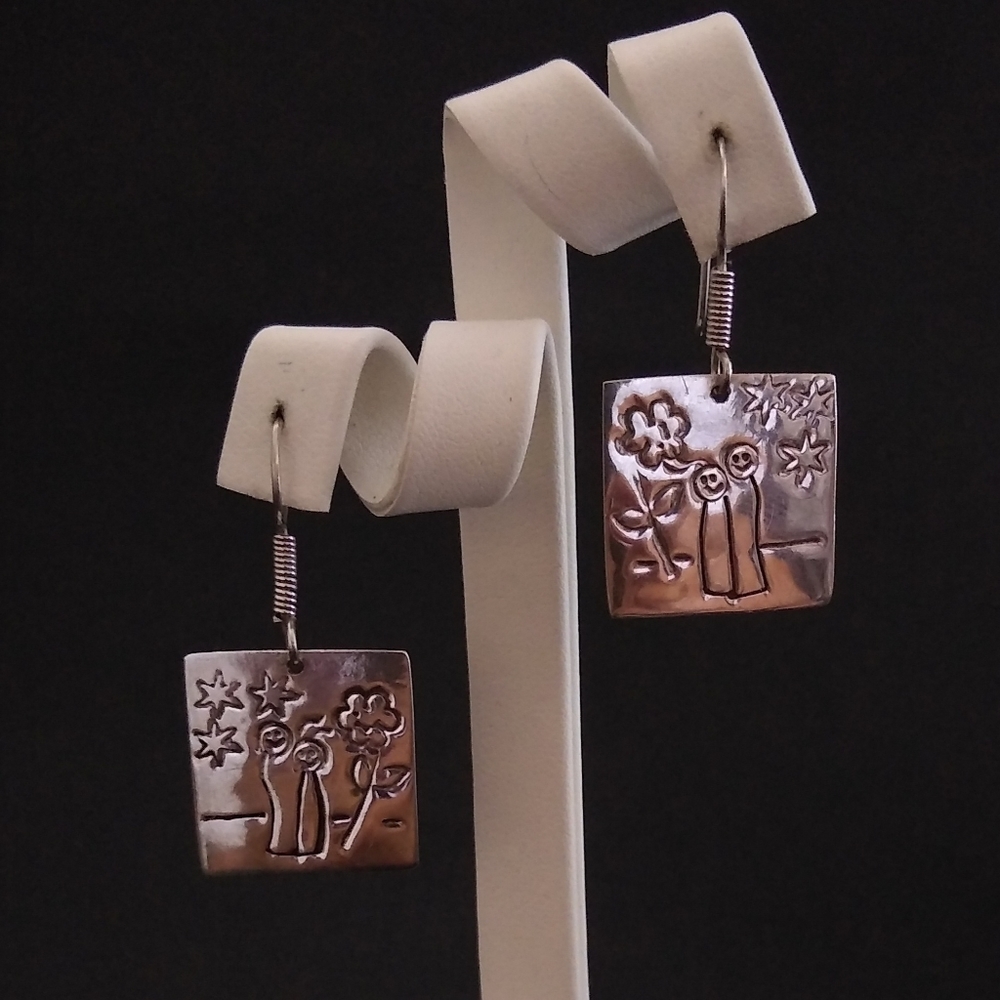 925 Mexico "drawing" earrings